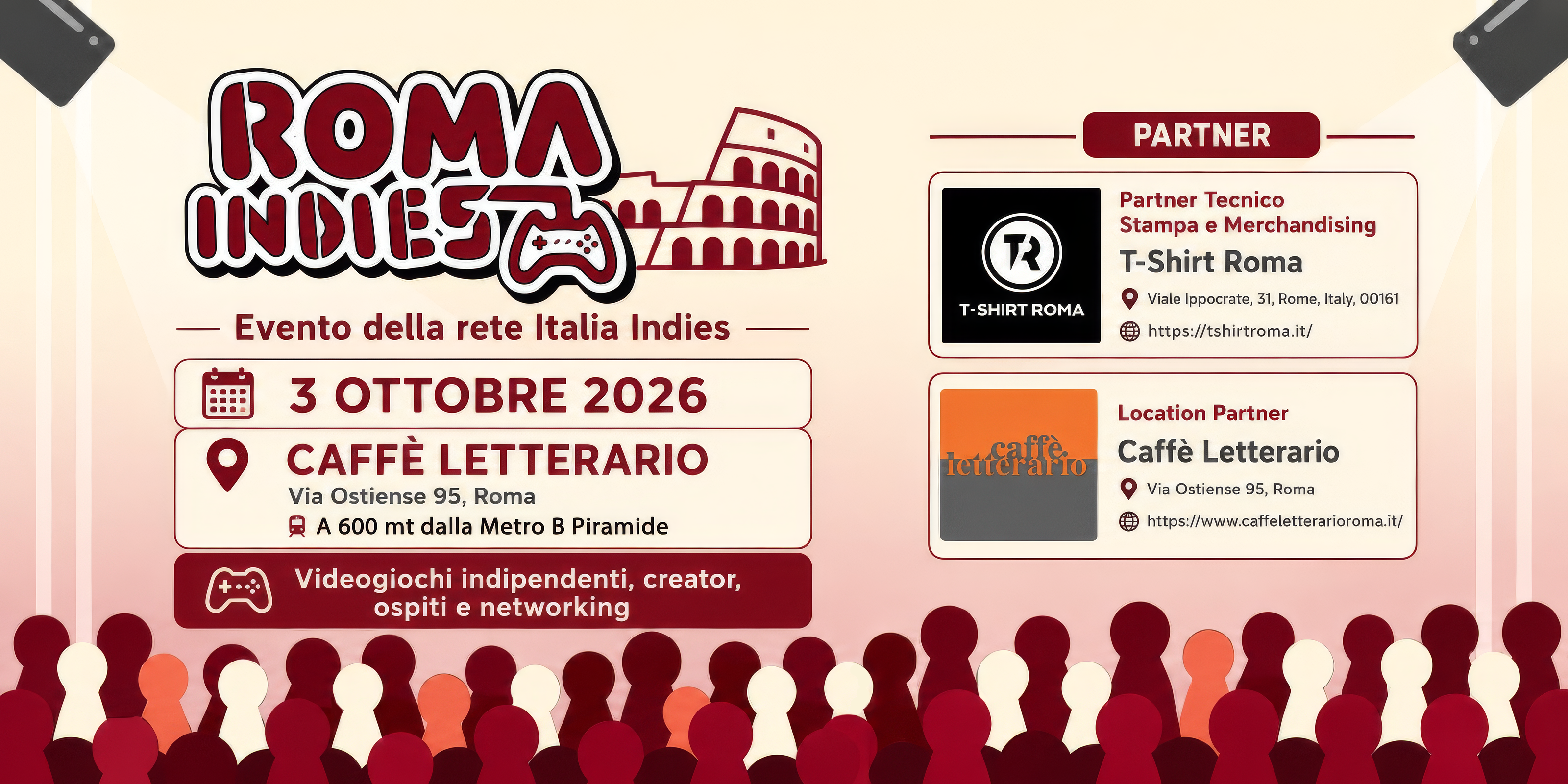 Locandina ufficiale Roma Indies, evento del 3 ottobre 2026 al Caff&egrave; Letterario Ostiense di Roma